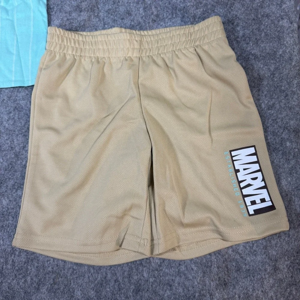 Marvel Avengers Kids 3-Piece Set Baseball Jersey T-Shirt Mesh Shorts Size 6